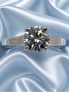 AAA 3ctw Moissanite D-color, VVSI solitaire Ring. Flawless high-end stone. S925.